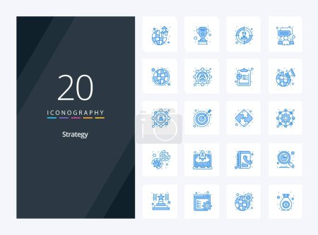 Illustration for 20 Strategy Blue Color icon for presentation - Royalty Free Image