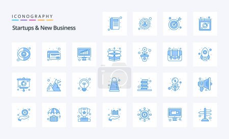Téléchargez les illustrations : 25 Startups et nouveau pack d'icônes Business Blue - en licence libre de droit