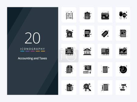 Illustration for 20 Taxes Solid Glyph icon for presentation - Royalty Free Image