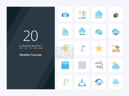 Ilustración de 20 Clima icono de color plano para la presentación - Imagen libre de derechos