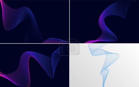 Illustration for Wave curve abstract vector backgrounds for high-quality presentations. flyers. and brochures - Royalty Free Image