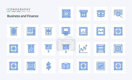 Illustration for 25 Finance Blue icon pack - Royalty Free Image