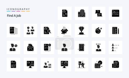 Ilustración de 25 Encontrar un paquete de iconos de glifo sólido de trabajo - Imagen libre de derechos
