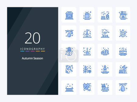 Illustration for 20 Autumn Blue Color icon for presentation - Royalty Free Image
