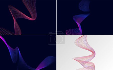 Illustration for Set of 4 geometric wave pattern backgrounds for your projects - Royalty Free Image