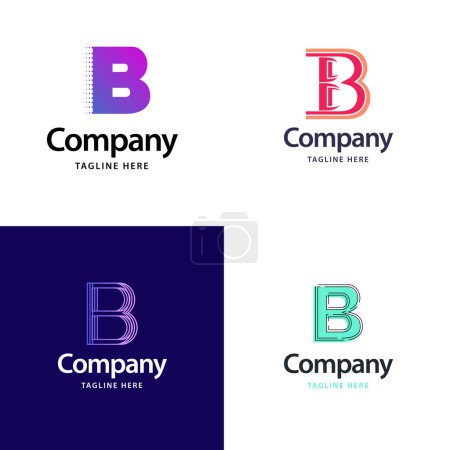 Téléchargez les illustrations : Lettre B Big Logo Pack Design Creative Design de logos modernes pour votre entreprise - en licence libre de droit