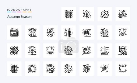 Ilustración de 25 Otoño línea icono pack - Imagen libre de derechos