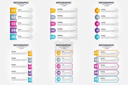 Ilustración de Impulse su negocio con esta plantilla de presentación Vector 6 Infographics Pack - Imagen libre de derechos