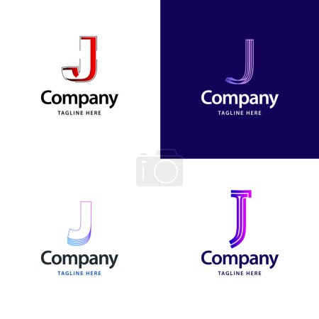 Téléchargez les illustrations : Lettre J Big Logo Pack Design Creative Design de logos modernes pour votre entreprise - en licence libre de droit