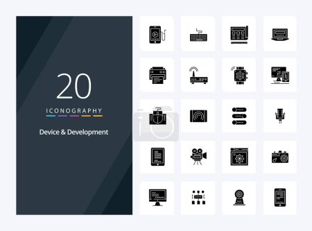 Ilustración de 20 Dispositivo y desarrollo icono de glifo sólido para la presentación - Imagen libre de derechos