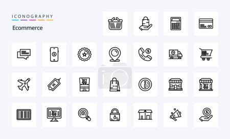 Ilustración de 25 Línea de comercio electrónico icono pack - Imagen libre de derechos