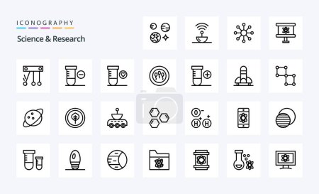 Illustration for 25 Science Line icon pack - Royalty Free Image