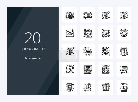 Ilustración de 20 Icono de Esquema de Comercio Electrónico para presentación - Imagen libre de derechos