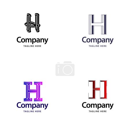 Ilustración de Letra H Logo Pack Diseño Creativo Diseño moderno de logotipos para su negocio - Imagen libre de derechos
