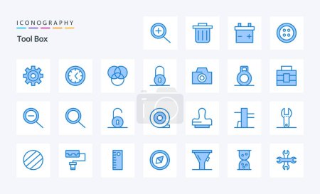 Illustration for 25 Tools Blue icon pack - Royalty Free Image