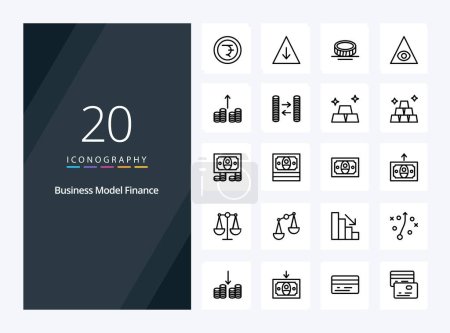Ilustración de 20 Finanzas Icono del esquema para la presentación - Imagen libre de derechos