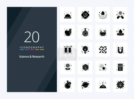 Ilustración de 20 Ciencia icono de glifo sólido para la presentación - Imagen libre de derechos