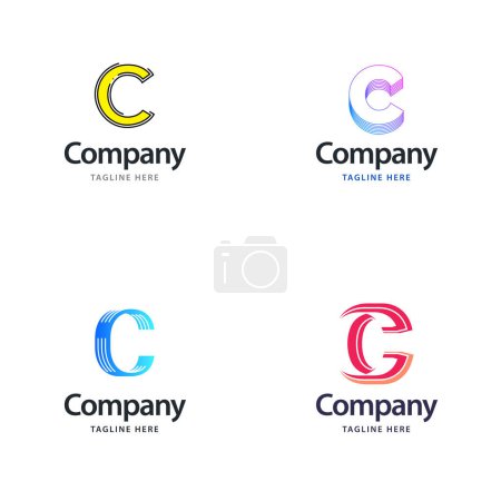 Téléchargez les illustrations : Lettre C Big Logo Pack Design Creative Design de logos modernes pour votre entreprise - en licence libre de droit