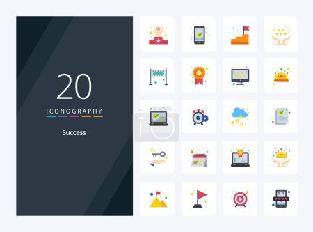 Ilustración de 20 Icono de color plano de éxito para la presentación - Imagen libre de derechos