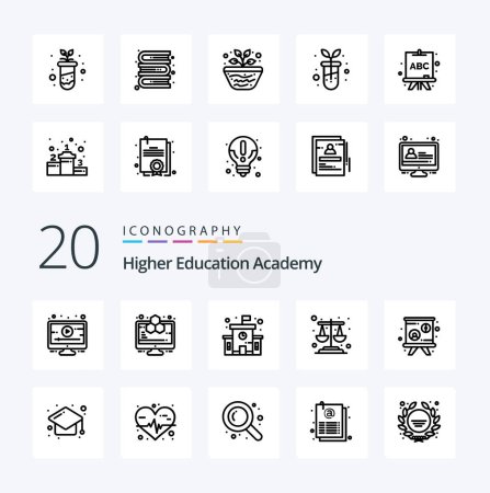 Ilustración de 20 Academy Line icono Pack como educación presentación educación lecturas escalas - Imagen libre de derechos