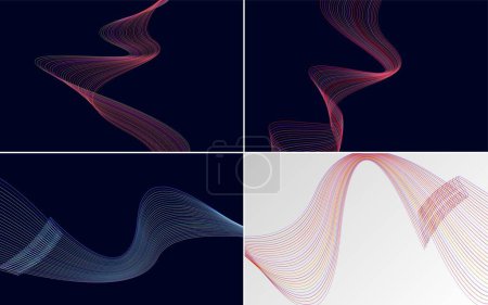 Ilustración de Paquete de fondo de vector abstracto de curva de onda moderna para un diseño elegante y profesional - Imagen libre de derechos