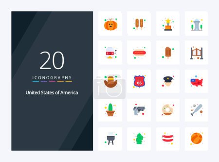 Ilustración de 20 EE.UU. icono de color plano para la presentación - Imagen libre de derechos
