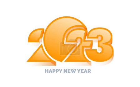 Illustration for Happy new year 2023 White background Text logo design - Royalty Free Image