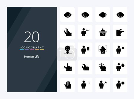 Ilustración de 20 icono de glifo sólido humano para la presentación - Imagen libre de derechos
