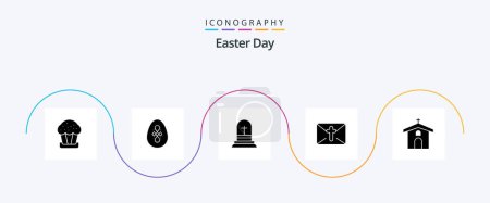 Téléchargez les illustrations : Easter Glyph 5 Icon Pack Including celebration. easter. celebration. holiday. massege - en licence libre de droit