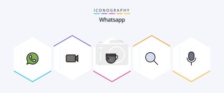 Ilustración de Whatsapp 25 FilledLine icon pack including microphone. ui. cup. basic. search - Imagen libre de derechos
