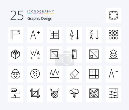 Ilustración de Design 25 Line icon pack including diagonal. cross. creative. text. edge - Imagen libre de derechos