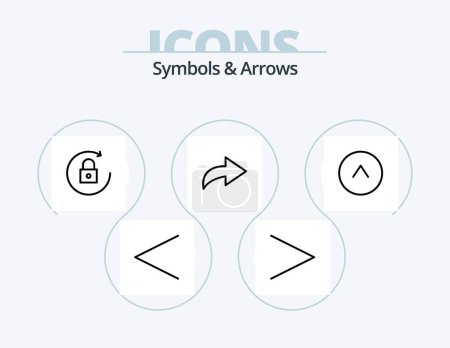 Téléchargez les illustrations : Symbols and Arrows Line Icon Pack 5 Icon Design. . . right. delete. backspace - en licence libre de droit