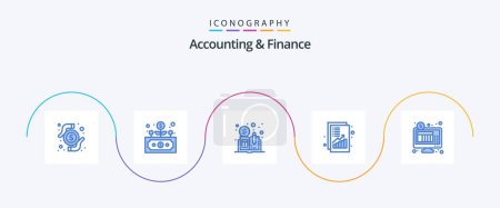 Ilustración de Accounting And Finance Blue 5 Icon Pack Including internet. revenue. cryptocurrency. money. income - Imagen libre de derechos