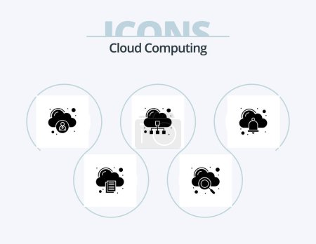 Illustration for Cloud Computing Glyph Icon Pack 5 Icon Design. cloud. access. server. cloud - Royalty Free Image