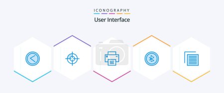 Illustration for User Interface 25 Blue icon pack including user. document. interface. user interface. bluetooth - Royalty Free Image