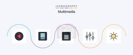 Ilustración de Multimedia Line Filled Flat 5 Icon Pack Including . tuning. - Imagen libre de derechos