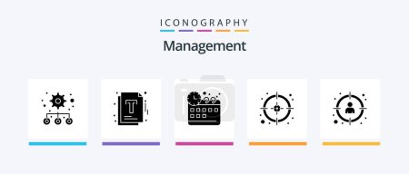 Ilustración de Management Glyph 5 Icon Pack Including goal. profile. management. manager. target. Creative Icons Design - Imagen libre de derechos