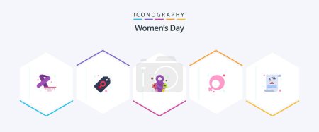Ilustración de Womens Day 25 Flat icon pack including equality. women sign. women sign. gender. women celebrate - Imagen libre de derechos