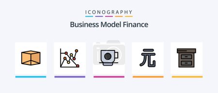 Téléchargez les illustrations : Finance Line Filled 5 Icon Pack Including . box. tag. money. Creative Icons Design - en licence libre de droit