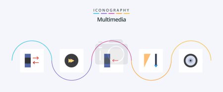Illustration for Multimedia Flat 5 Icon Pack Including . target. data. multimedia. sorting - Royalty Free Image