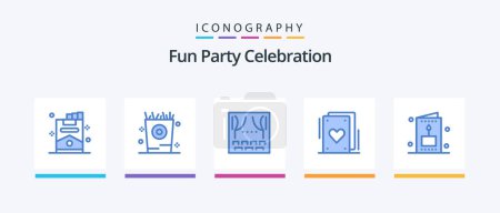 Illustration for Party Blue 5 Icon Pack Including kid. card. celebration. party. cards. Creative Icons Design - Royalty Free Image