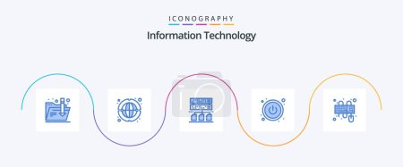 Illustration for Information Technology Blue 5 Icon Pack Including . mouse. data. keyboard. input - Royalty Free Image