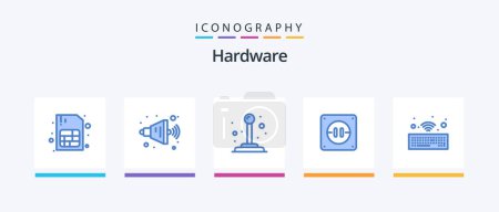 Illustration for Hardware Blue 5 Icon Pack Including . switch. wireless. hardware. Creative Icons Design - Royalty Free Image