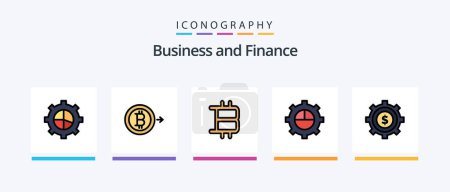 Illustration for Finance Line Filled 5 Icon Pack Including . gear. manager. concierge. Creative Icons Design - Royalty Free Image