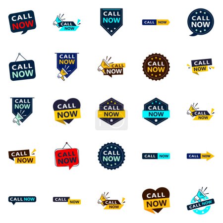 Ilustración de Call Now 25 Eye catching Typographic Banners for boosting phone calls - Imagen libre de derechos