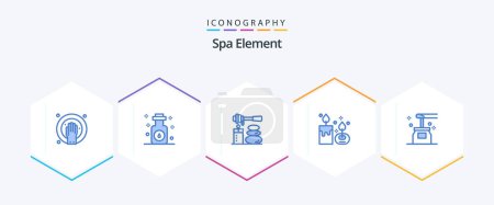 Illustration for Spa Element 25 Blue icon pack including beauty. candle. massages. aromatherapy. aroma - Royalty Free Image