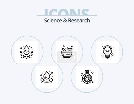 Ilustración de Science Line Icon Pack 5 Icon Design. . tube. space. test. generation - Imagen libre de derechos
