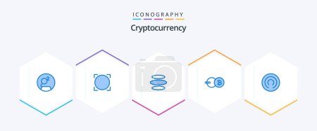 Téléchargez les illustrations : Cryptocurrency 25 Blue icon pack including alternative currency. crypto currency. e dinar. crypto. eb coin - en licence libre de droit