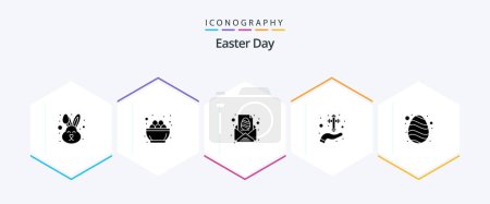 Illustration for Easter 25 Glyph icon pack including christian. hand. nest. care. message - Royalty Free Image