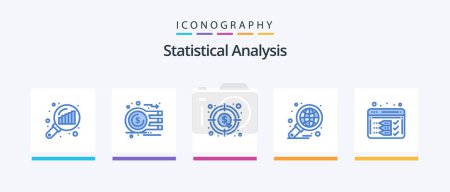 Ilustración de Statistical Analysis Blue 5 Icon Pack Including web. development. money. analysis. graph. Creative Icons Design - Imagen libre de derechos